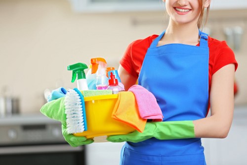 Carpet cleaning team promoting recycling and sustainability in Hampstead