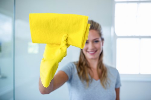Safe carpet cleaning process with PPE and careful equipment handling
